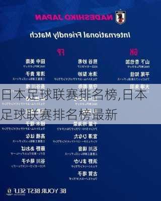 日本足球联赛排名榜,日本足球联赛排名榜最新
