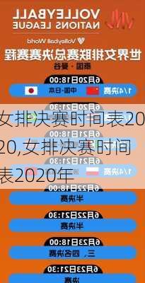 女排决赛时间表2020,女排决赛时间表2020年