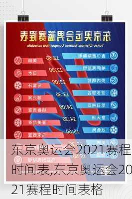 东京奥运会2021赛程时间表,东京奥运会2021赛程时间表格