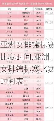 亚洲女排锦标赛比赛时间,亚洲女排锦标赛比赛时间表