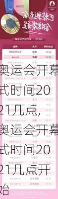 奥运会开幕式时间2021几点,奥运会开幕式时间2021几点开始