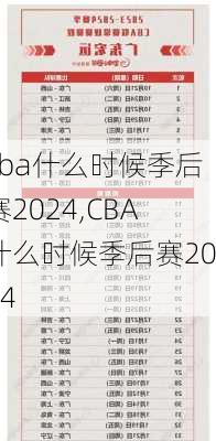 cba什么时候季后赛2024,CBA什么时候季后赛2024