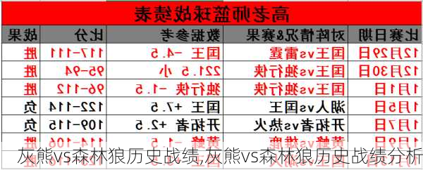 灰熊vs森林狼历史战绩,灰熊vs森林狼历史战绩分析