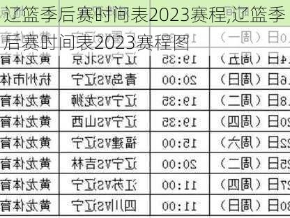 辽篮季后赛时间表2023赛程,辽篮季后赛时间表2023赛程图