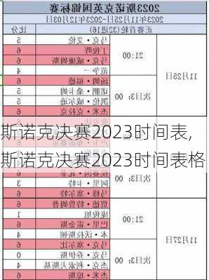 斯诺克决赛2023时间表,斯诺克决赛2023时间表格