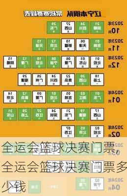 全运会篮球决赛门票,全运会篮球决赛门票多少钱