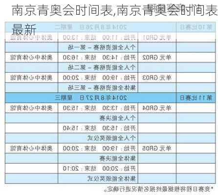 南京青奥会时间表,南京青奥会时间表最新