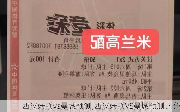 西汉姆联vs曼城预测,西汉姆联VS曼城预测比分