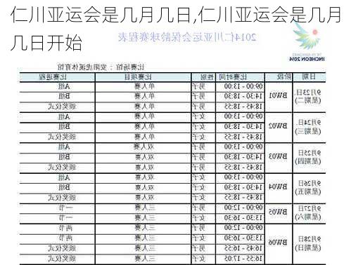 仁川亚运会是几月几日,仁川亚运会是几月几日开始