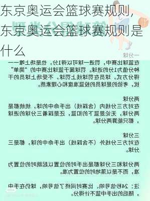 东京奥运会篮球赛规则,东京奥运会篮球赛规则是什么