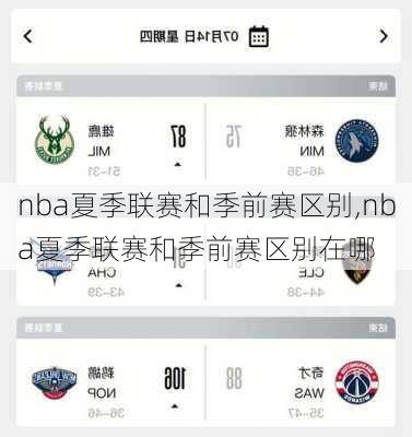 nba夏季联赛和季前赛区别,nba夏季联赛和季前赛区别在哪